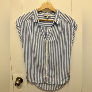 Lucky Brand Vintage Style Striped Button Down Top